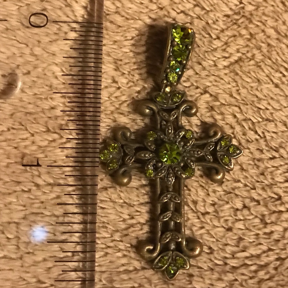 Brushed copper toned charm cross